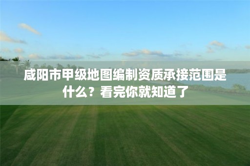 咸阳市甲级地图编制资质承接范围是什么?看完你就知道了