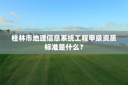 桂林市地理信息系统工程甲级资质标准是什么?