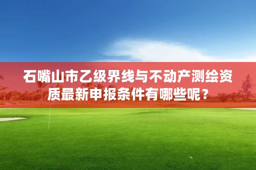 石嘴山市乙级界线与不动产测绘资质最新申报条件有哪些呢？