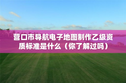 营口市导航电子地图制作乙级资质标准是什么(你了解过吗)