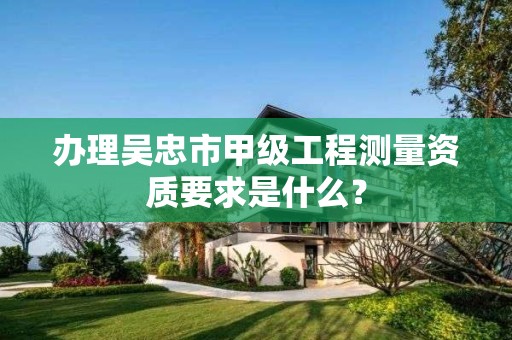 办理吴忠市甲级工程测量资质要求是什么?