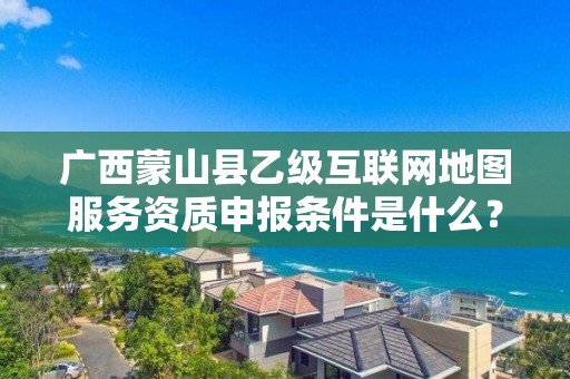 广西蒙山县乙级互联网地图服务资质申报条件是什么?