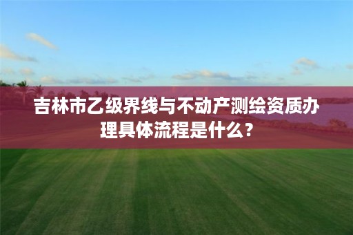吉林市乙级界线与不动产测绘资质办理具体流程是什么?