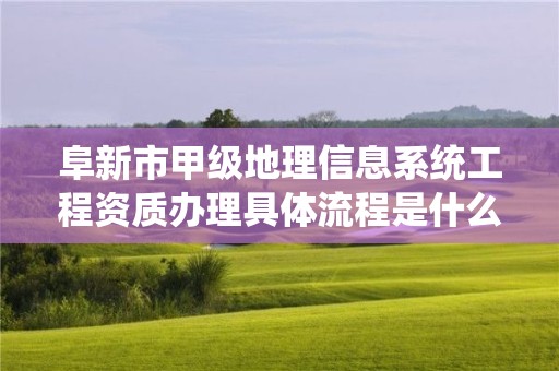 阜新市甲级地理信息系统工程资质办理具体流程是什么?