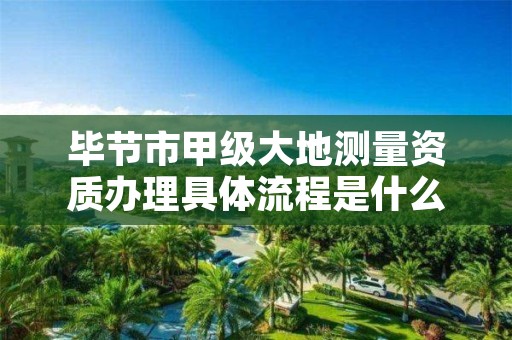 毕节市甲级大地测量资质办理具体流程是什么?