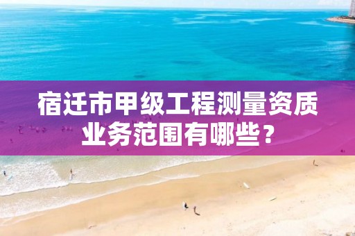 宿迁市甲级工程测量资质业务范围有哪些?