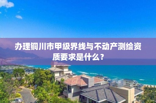 办理铜川市甲级界线与不动产测绘资质要求是什么?