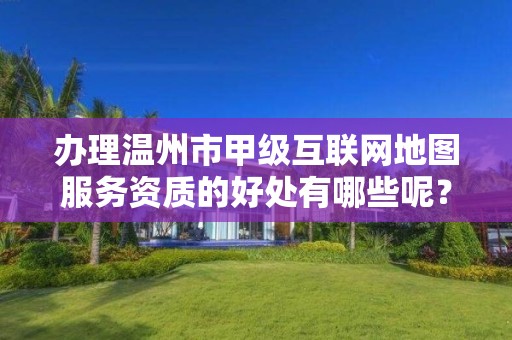 办理温州市甲级互联网地图服务资质的好处有哪些呢？