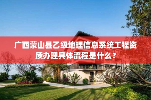 广西蒙山县乙级地理信息系统工程资质办理具体流程是什么?