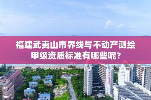 福建武夷山市界线与不动产测绘甲级资质标准有哪些呢？