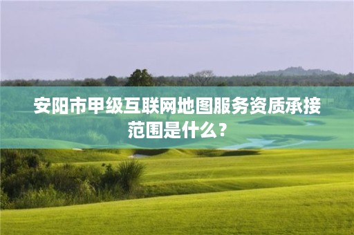 安阳市甲级互联网地图服务资质承接范围是什么？