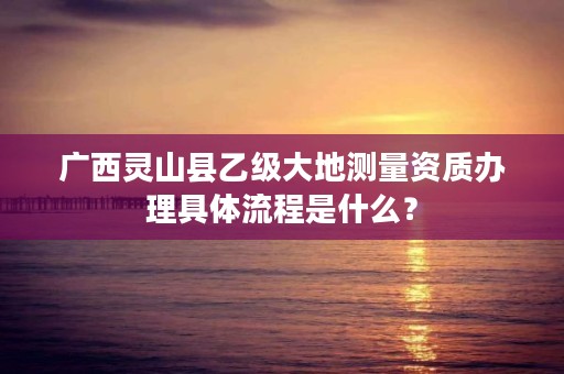 广西灵山县乙级大地测量资质办理具体流程是什么?