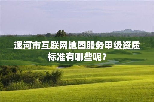 漯河市互联网地图服务甲级资质标准有哪些呢?