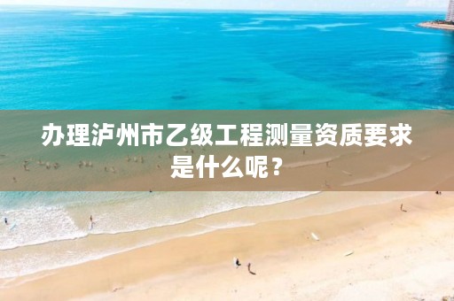 办理泸州市乙级工程测量资质要求是什么呢?