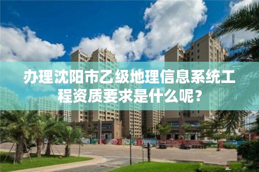 办理沈阳市乙级地理信息系统工程资质要求是什么呢？