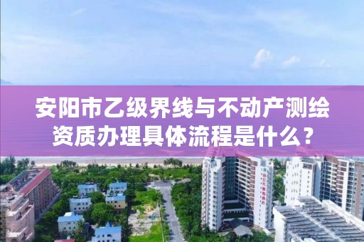 安阳市乙级界线与不动产测绘资质办理具体流程是什么？