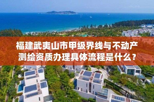 福建武夷山市甲级界线与不动产测绘资质办理具体流程是什么？