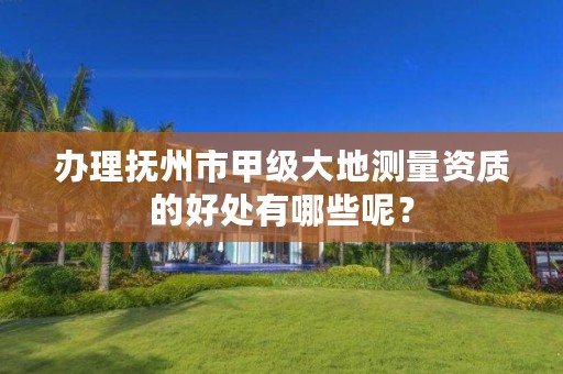 办理抚州市甲级大地测量资质的好处有哪些呢?