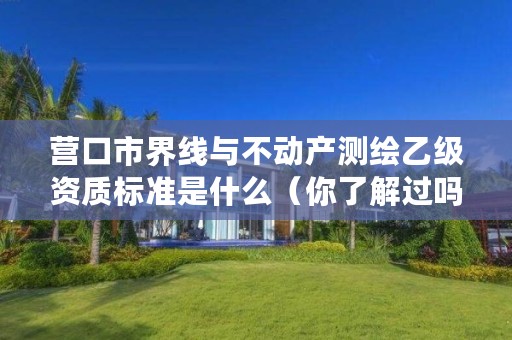 营口市界线与不动产测绘乙级资质标准是什么（你了解过吗）