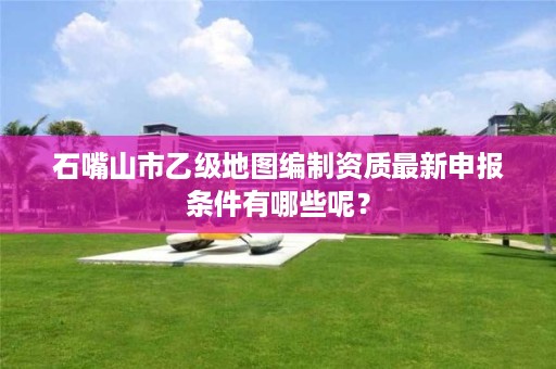 石嘴山市乙级地图编制资质最新申报条件有哪些呢?