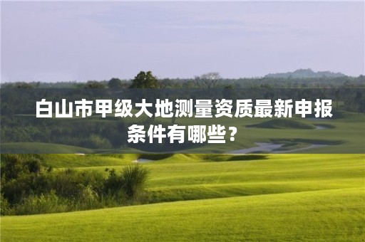 白山市甲级大地测量资质最新申报条件有哪些?