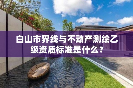 白山市界线与不动产测绘乙级资质标准是什么?