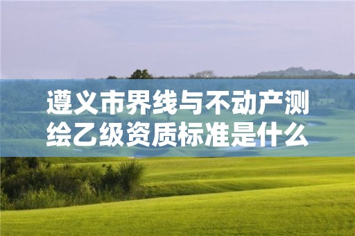 遵义市界线与不动产测绘乙级资质标准是什么?