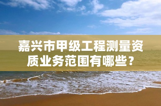 嘉兴市甲级工程测量资质业务范围有哪些?