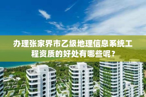 办理张家界市乙级地理信息系统工程资质的好处有哪些呢?