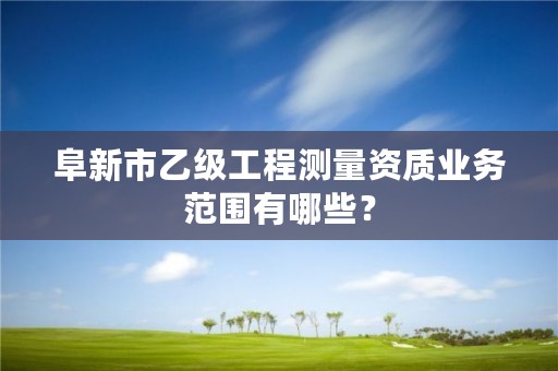 阜新市乙级工程测量资质业务范围有哪些？