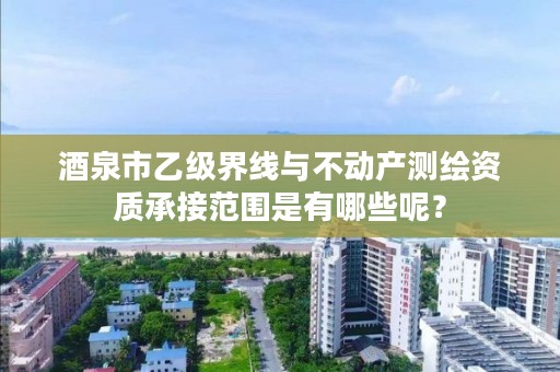 酒泉市乙级界线与不动产测绘资质承接范围是有哪些呢?