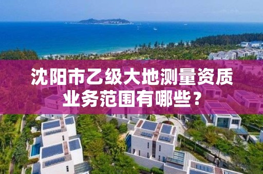 沈阳市乙级大地测量资质业务范围有哪些？