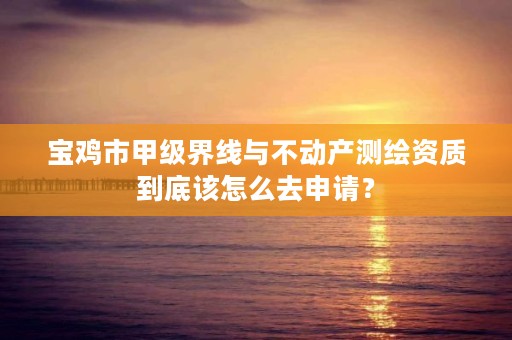 宝鸡市甲级界线与不动产测绘资质到底该怎么去申请?