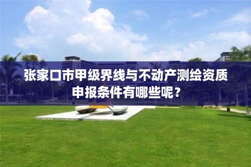 张家口市甲级界线与不动产测绘资质申报条件有哪些呢?