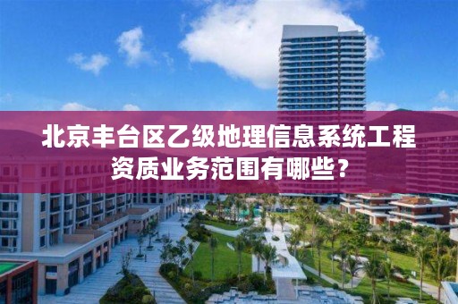 北京丰台区乙级地理信息系统工程资质业务范围有哪些?