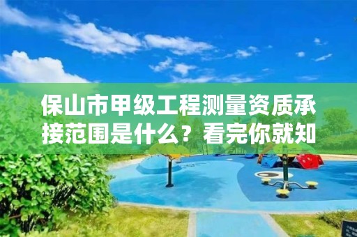 保山市甲级工程测量资质承接范围是什么?看完你就知道了