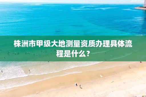 株洲市甲级大地测量资质办理具体流程是什么?