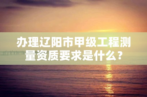 办理辽阳市甲级工程测量资质要求是什么？