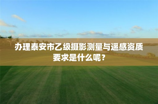 办理泰安市乙级摄影测量与遥感资质要求是什么呢?