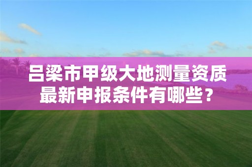 吕梁市甲级大地测量资质最新申报条件有哪些?