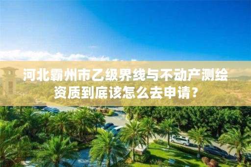 河北霸州市乙级界线与不动产测绘资质到底该怎么去申请?