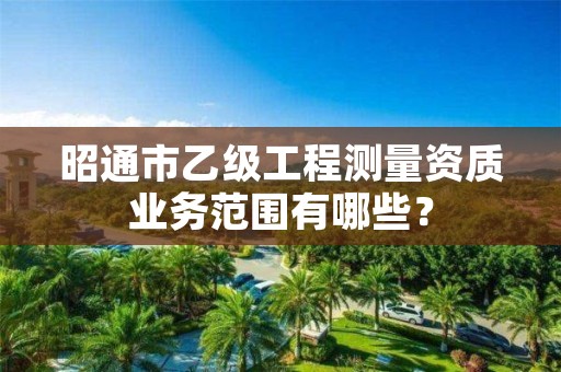 昭通市乙级工程测量资质业务范围有哪些?