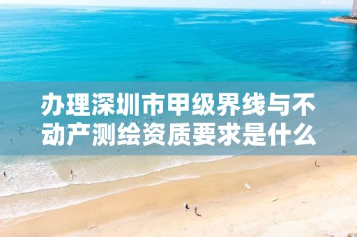办理深圳市甲级界线与不动产测绘资质要求是什么?