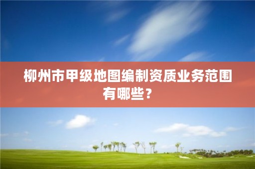 柳州市甲级地图编制资质业务范围有哪些?
