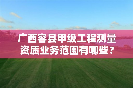 广西容县甲级工程测量资质业务范围有哪些?