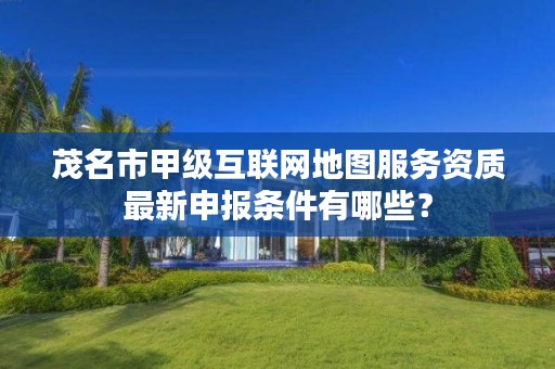 茂名市甲级互联网地图服务资质最新申报条件有哪些？