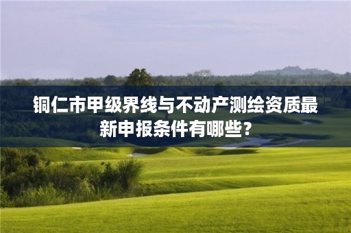 大连市乙级界线与不动产测绘资质承接范围是有哪些呢？