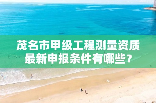 茂名市甲级工程测量资质最新申报条件有哪些？