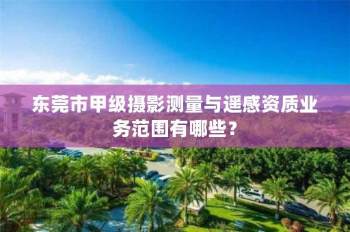 东莞市甲级摄影测量与遥感资质业务范围有哪些？