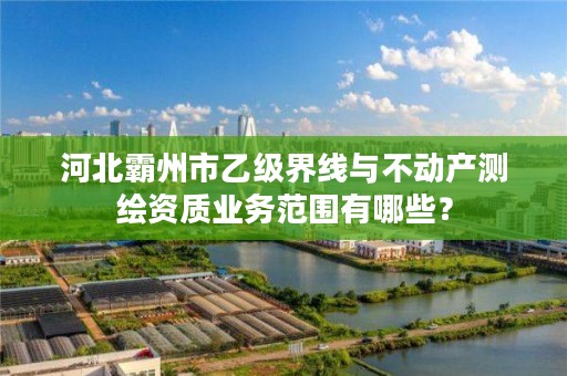 河北霸州市乙级界线与不动产测绘资质业务范围有哪些?